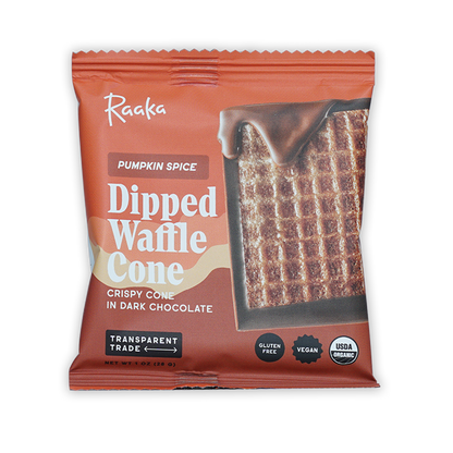 Raaka Pumpkin Spice Dipped Chocolate Waffle Cone (Limited Batch)