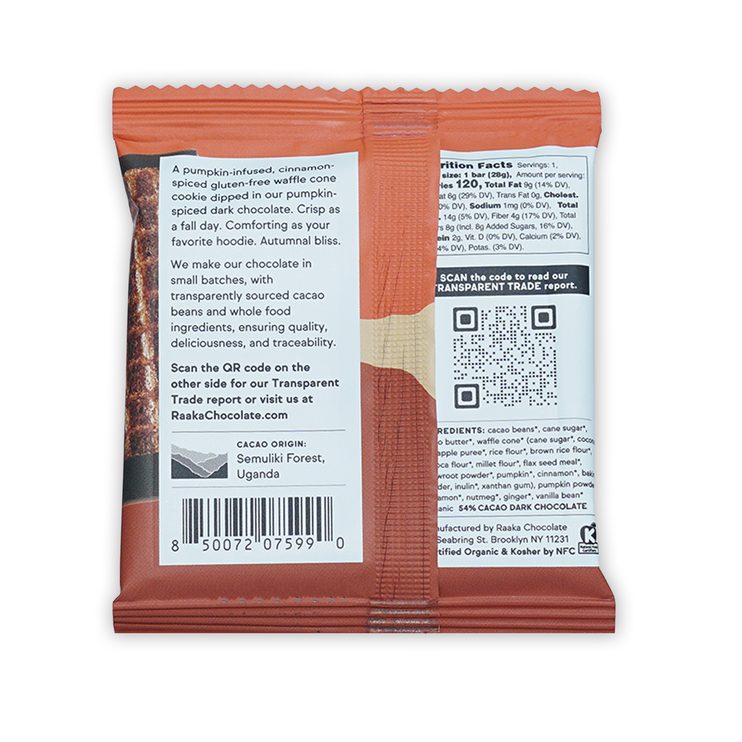 Raaka Pumpkin Spice Dipped Chocolate Waffle Cone (Limited Batch)