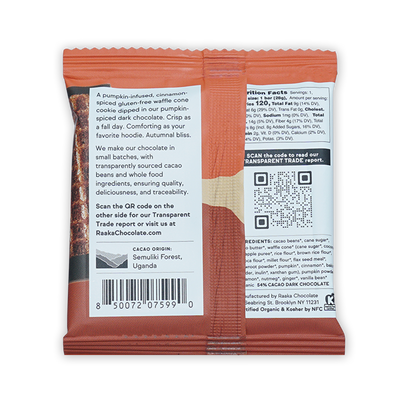 Raaka Pumpkin Spice Dipped Chocolate Waffle Cone (Limited Batch)
