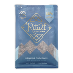 Ritual Mid Mountain 65% dark drinking chocolate in blue gold foil with cacao pieces