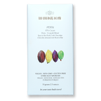 The Organic House Dark Peru Ucayali 85% with cacao pods in front