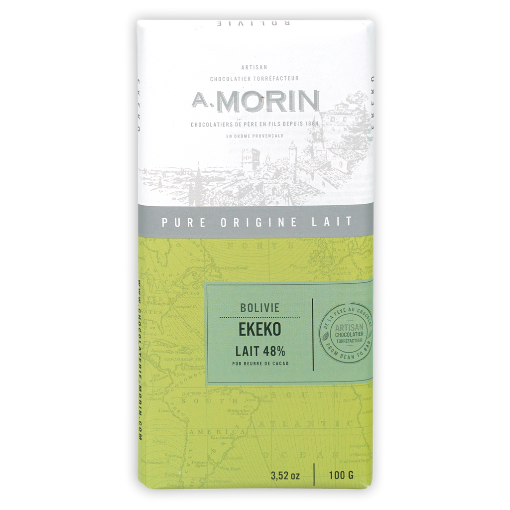 A. label on A. Morin Bolivia Ekeko Milk 48% product