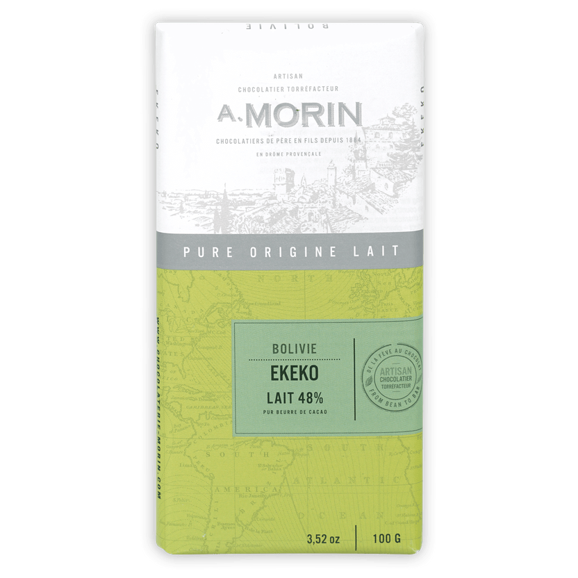 A. label on A. Morin Bolivia Ekeko Milk 48% product