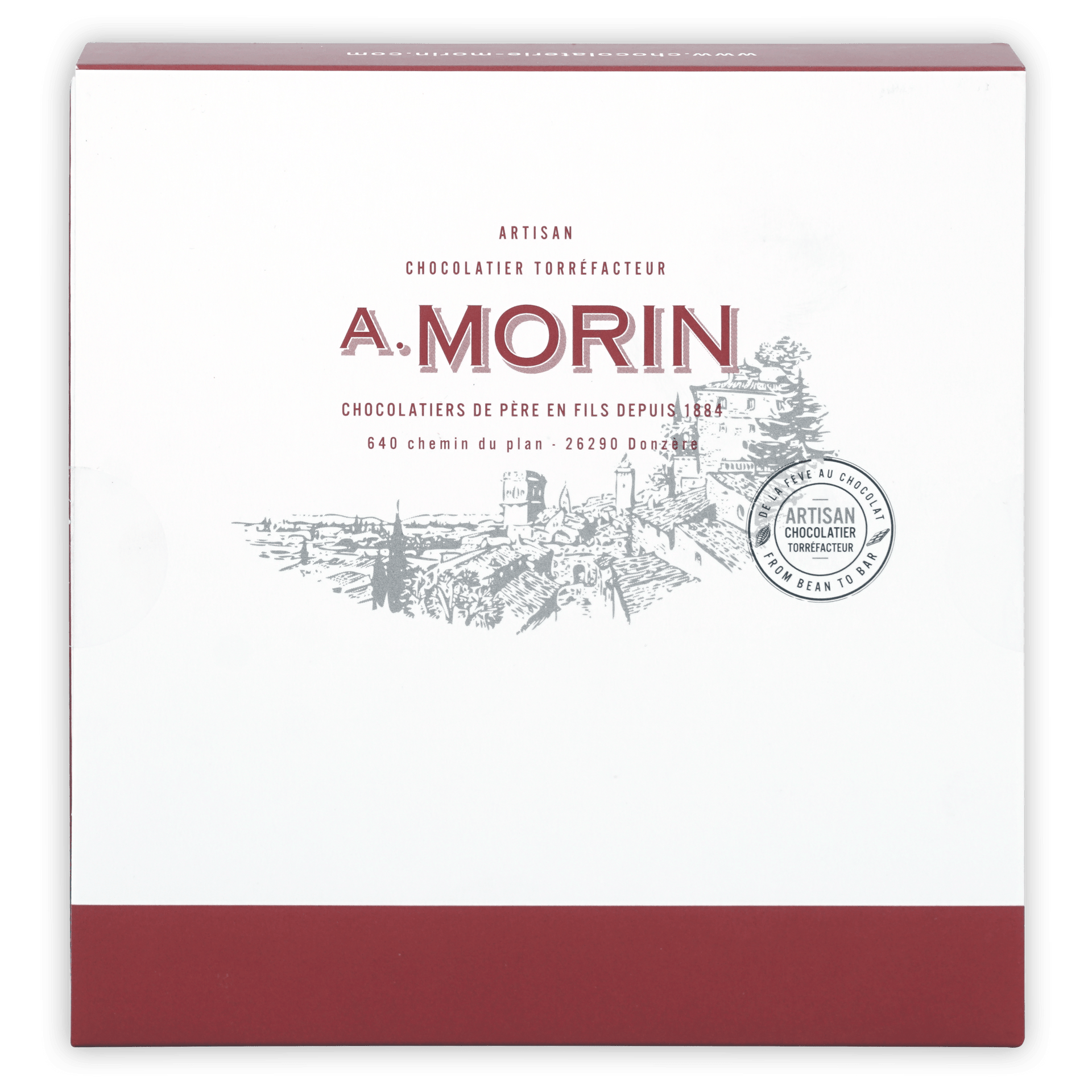 A. label on A. Morin Dark Chocolate Tasting Box 27 pieces