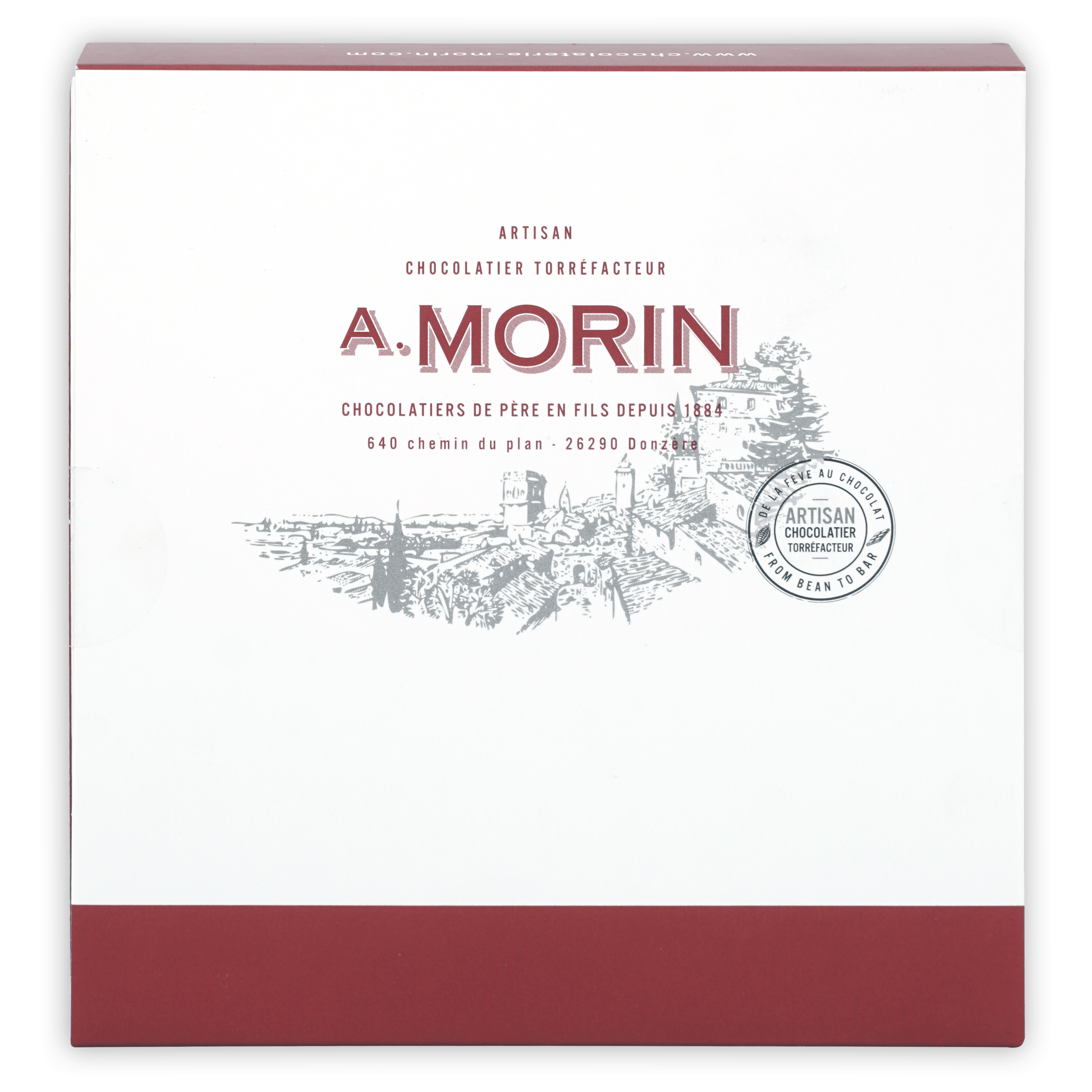 A. label on A. Morin Dark Chocolate Tasting Box 27 pieces