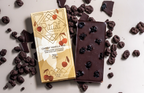 Ritual Dark Cherry Vanilla Bar 70%: golden-wrapped 70% cacao dark chocolate with Utah tart cherries