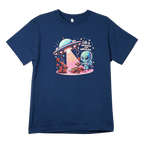 Navy blue Alien Life Is Sweeter w/ Chocolate Tee with UFO alien graphic