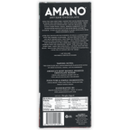 Amano Guayas 70% black artisan chocolate bar packaging with white text and barcode