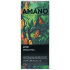 Amano Macoris 70% dark chocolate bar with green orange cocoa pod packaging