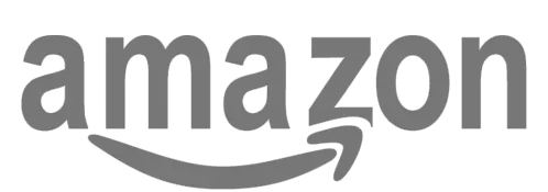 Gray amazon logo with a curved arrow beneath the text.