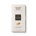 Amedei Toscano Bianco white chocolate bar wrapper with gold accents