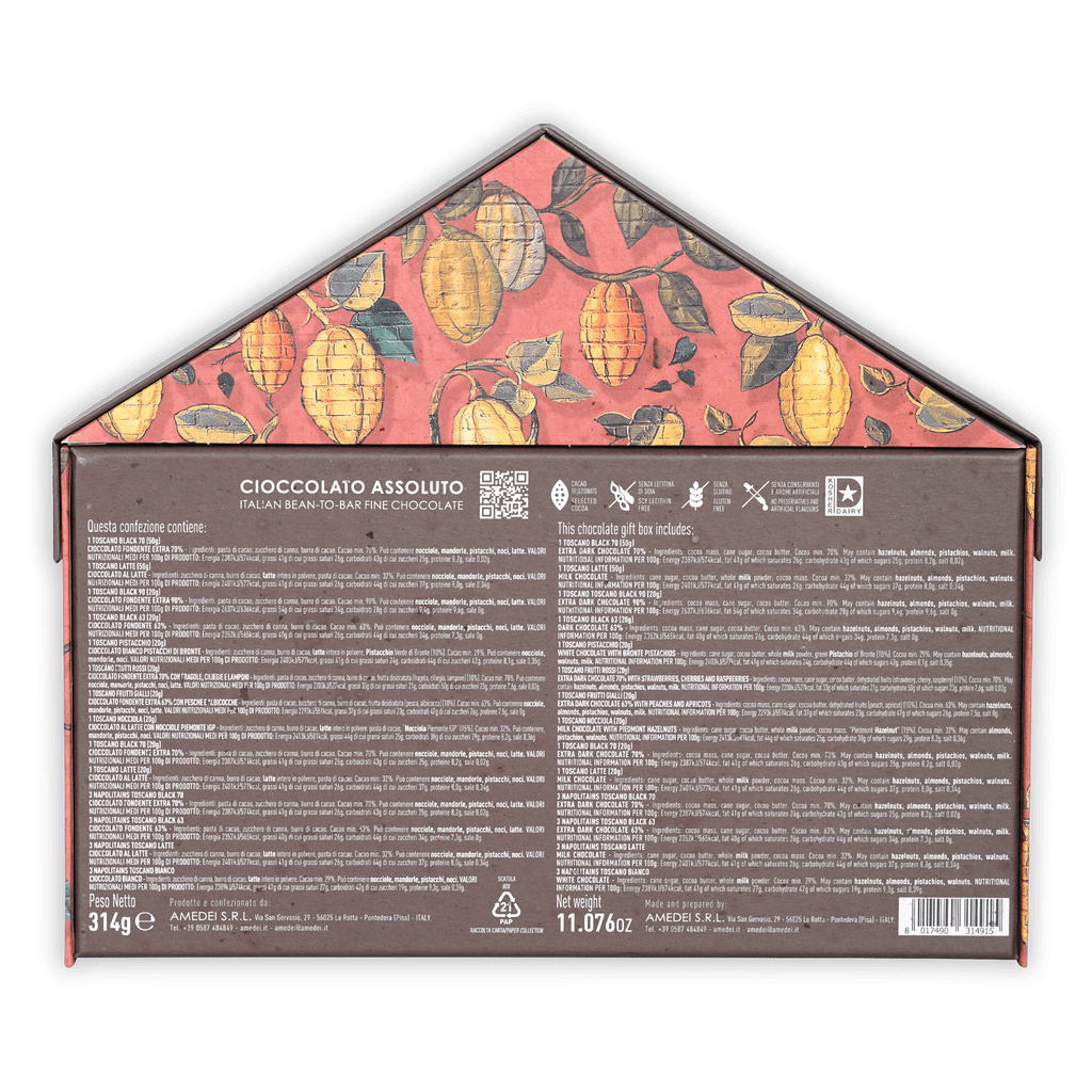 Amedei Fabbrica house-shaped Cioccolato Assoluto box with lemons