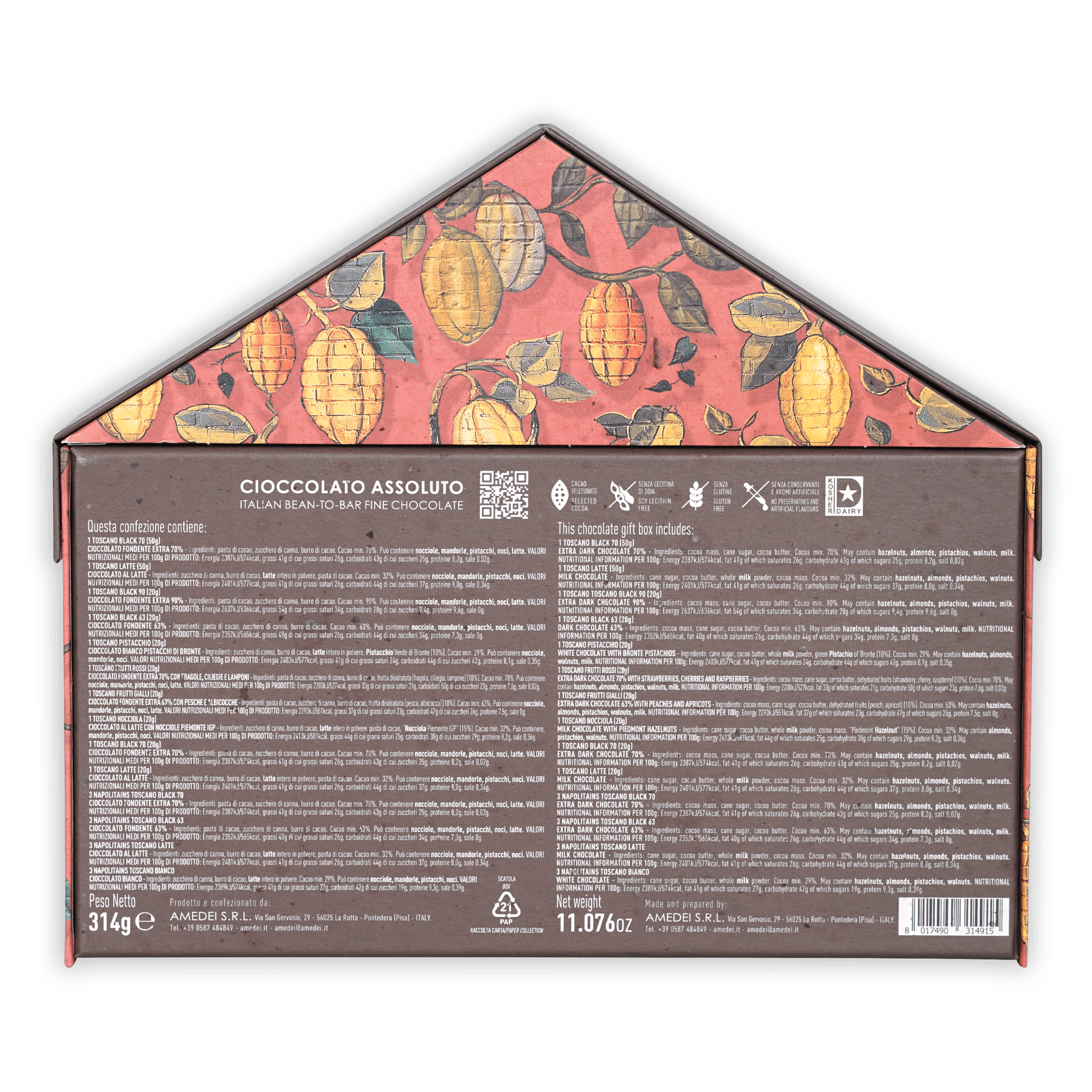 Amedei Fabbrica house-shaped Cioccolato Assoluto box with lemons