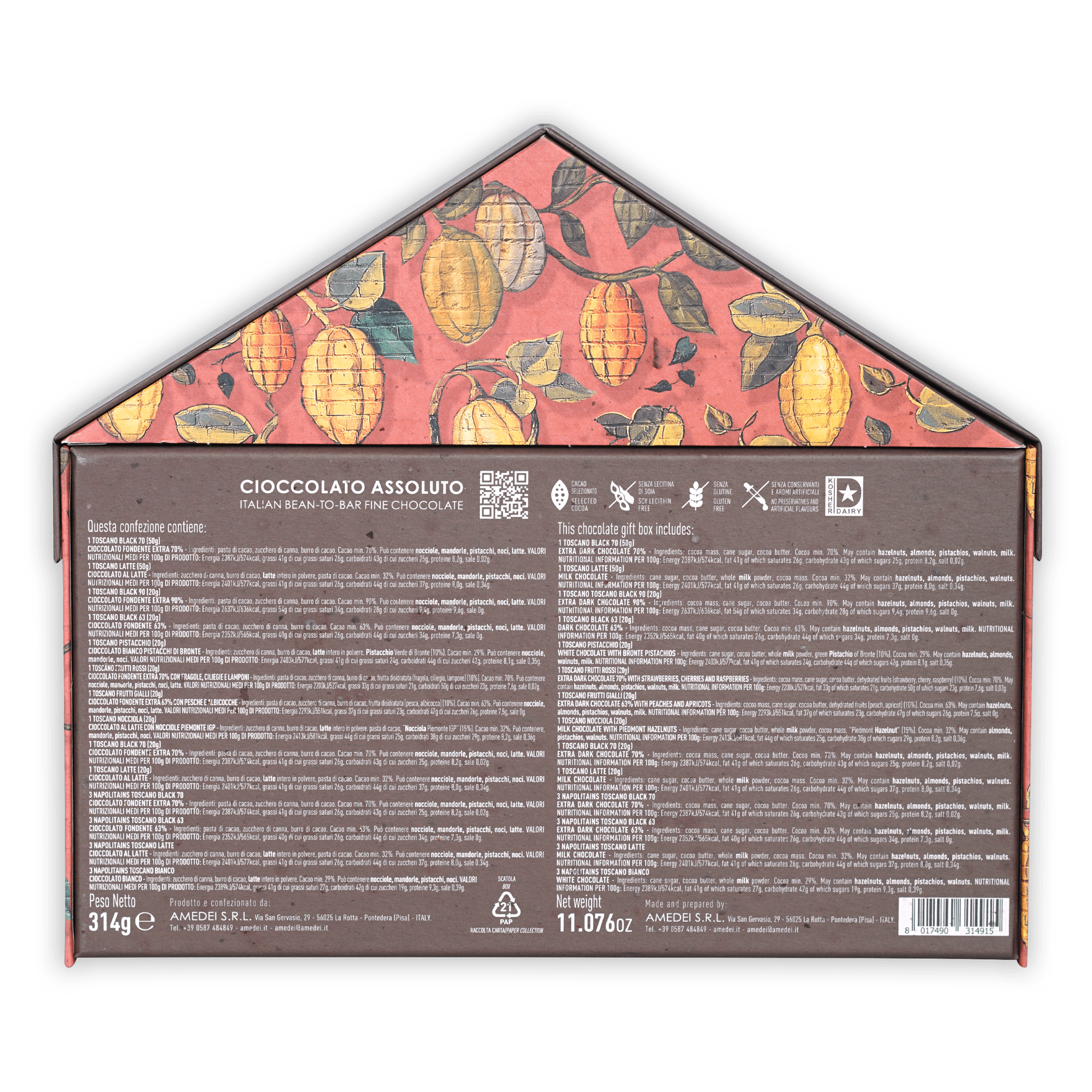 Amedei Fabbrica house-shaped Cioccolato Assoluto box with lemons