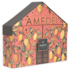 Amedei Fabbrica pink house-shaped chocolate gift box with cocoa pods