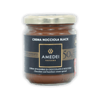 Amedei Toscana Crema Nocciola Black rich chocolate hazelnut spread jar