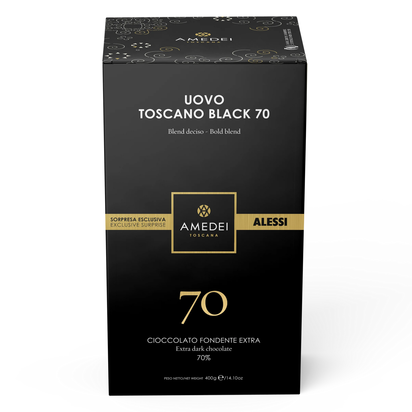 Amedei Uovo Toscano Black 70 chocolate packaging 