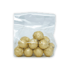 Amedei pralines white with hazelnut filling in clear bag of golden truffles