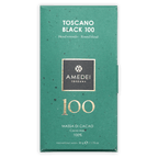 Amedei Toscano Black 100% chocolate bar in teal wrapper