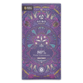 A purple wrapper for Auro Chocolate Luna 80% Dark Chocolate with intricate pink, teal, and gold patterns.