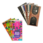 Auro Chocolate Bundles with vibrant bars in salted peanut and dark flavors