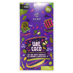 Auro Ube Coco purple chocolate bar with tropical fruits and motifs