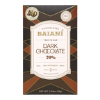 Baiani Mild Roast Trinitario 70% dark chocolate bar in black gold wrapper