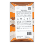 Baiani White Chocolate Double Caramel bar in orange white geometric wrapper