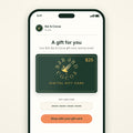 $25 Bar & Cocoa digital gift card shown as an email on a phone screen