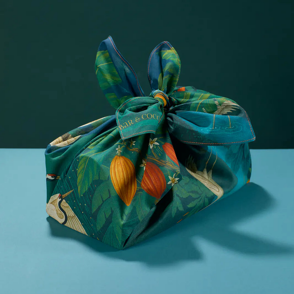 Our crane forest print furoshiki gift wrap in cotton.