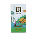 Belvie Ben Tre 70% Dark Chocolate bar in white and green box with a Vietnamese riverside scene and gold logo.