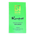 Belvie Dark Milk with Kumquat 55% cacao chocolate bar wrapper