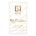 Belvie Milk Chocolate 55% cacao bar in white gold zebra wrapper