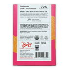 Pink and orange Bixby Dark Chocolate Guatemala 70% bar