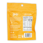 Bixby dark chocolate pumpkin caramels in bright yellow pouch