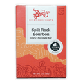 Bixby Split Rock Bourbon dark chocolate bar in red orange package