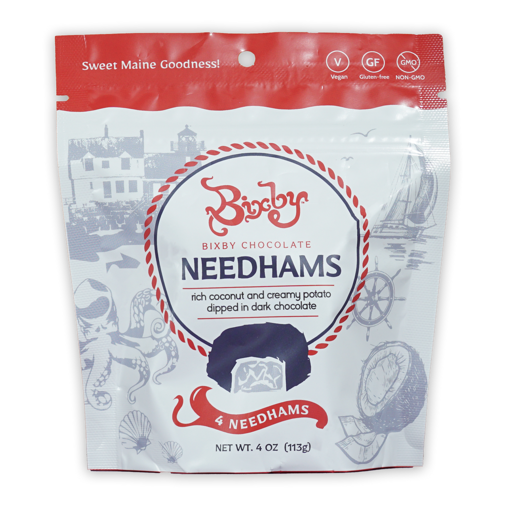 Bixby Chocolate Needhams 4 bars in red white nautical pouch