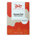 Bixby Milk Chocolate w/ Masala Chai 35% bar in red beige box with orange swirls