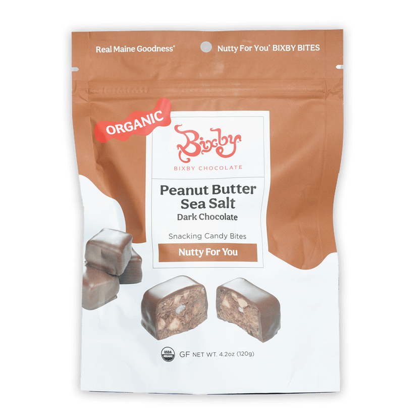 Bixby Nutty for You organic sea salt dark chocolate peanut butter bites pouch