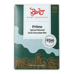 Bixby Primo spiced almond dark chocolate bar in green package