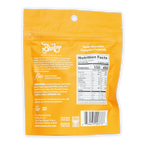 Bixby dark chocolate pumpkin caramels in bright yellow pouch