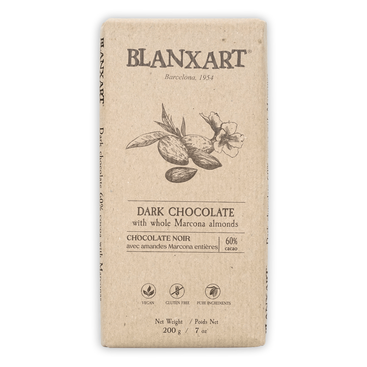 Blanxart Dark Chocolate w/ Almonds 60%