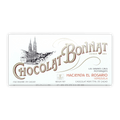 Bonnat Hacienda El Rosario 75% white chocolate bar wrapper with gold lettering and cathedral illustration