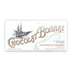 Bonnat Hacienda El Rosario 75% white chocolate bar wrapper with gold lettering and cathedral illustration