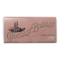 Bonnat Mana Philippines Milk 65% pink bar with gold lettering and cathedral illustration