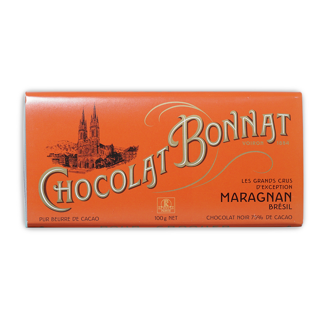 Bonnat Maragnan Brazil 75% dark chocolate box with cathedral art