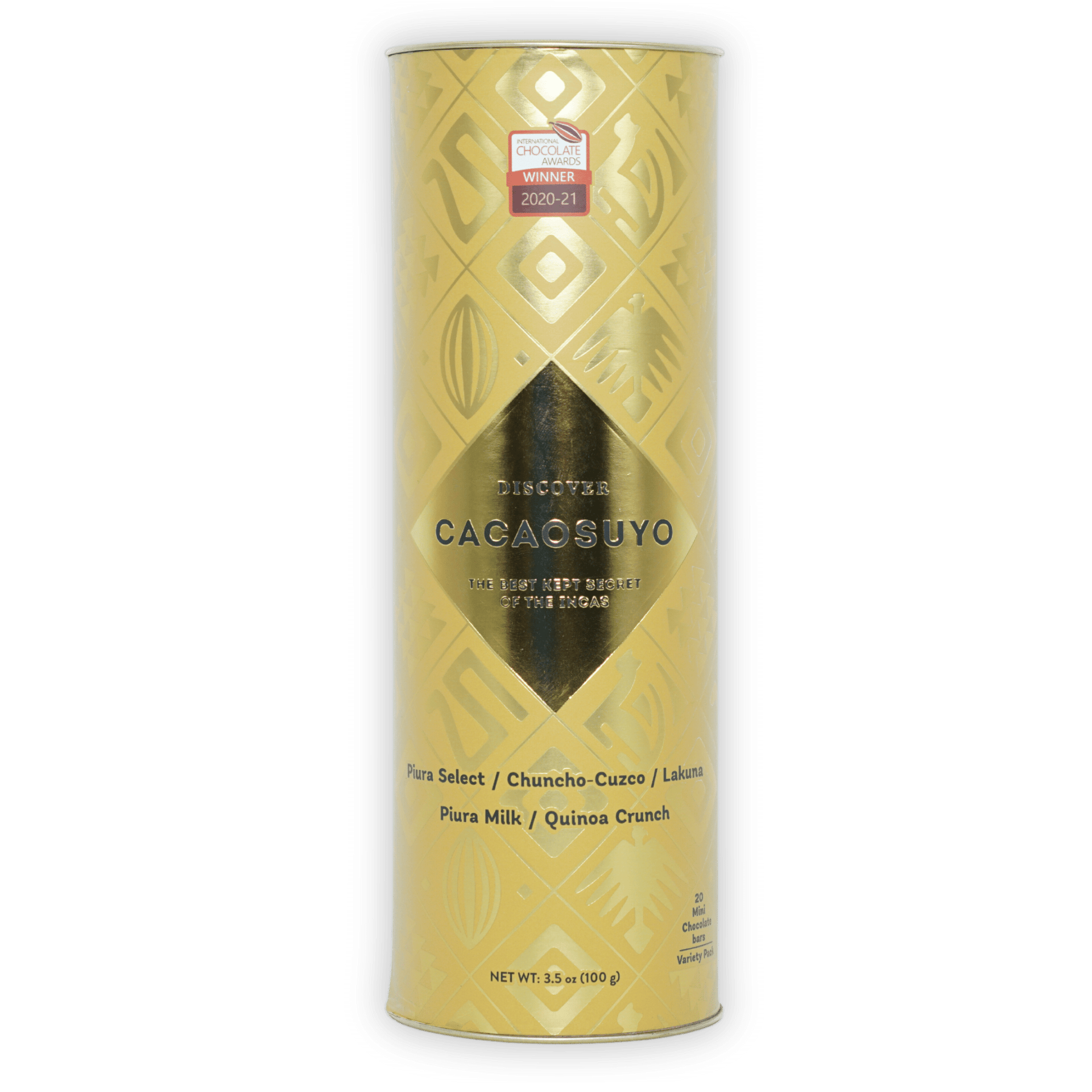 Cacaosuyo Assorted Napolitans Tube with piura milk quinoa crunch bar