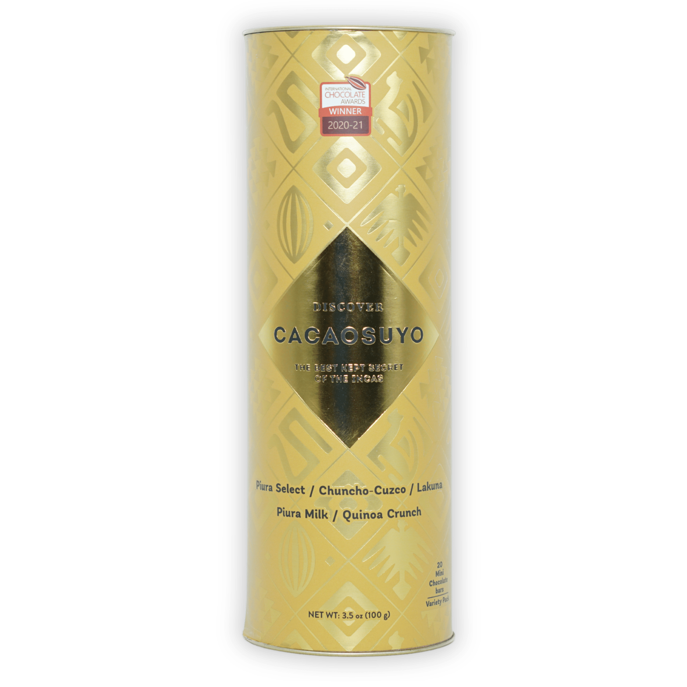 Cacaosuyo Assorted Napolitans Tube with piura milk quinoa crunch bar