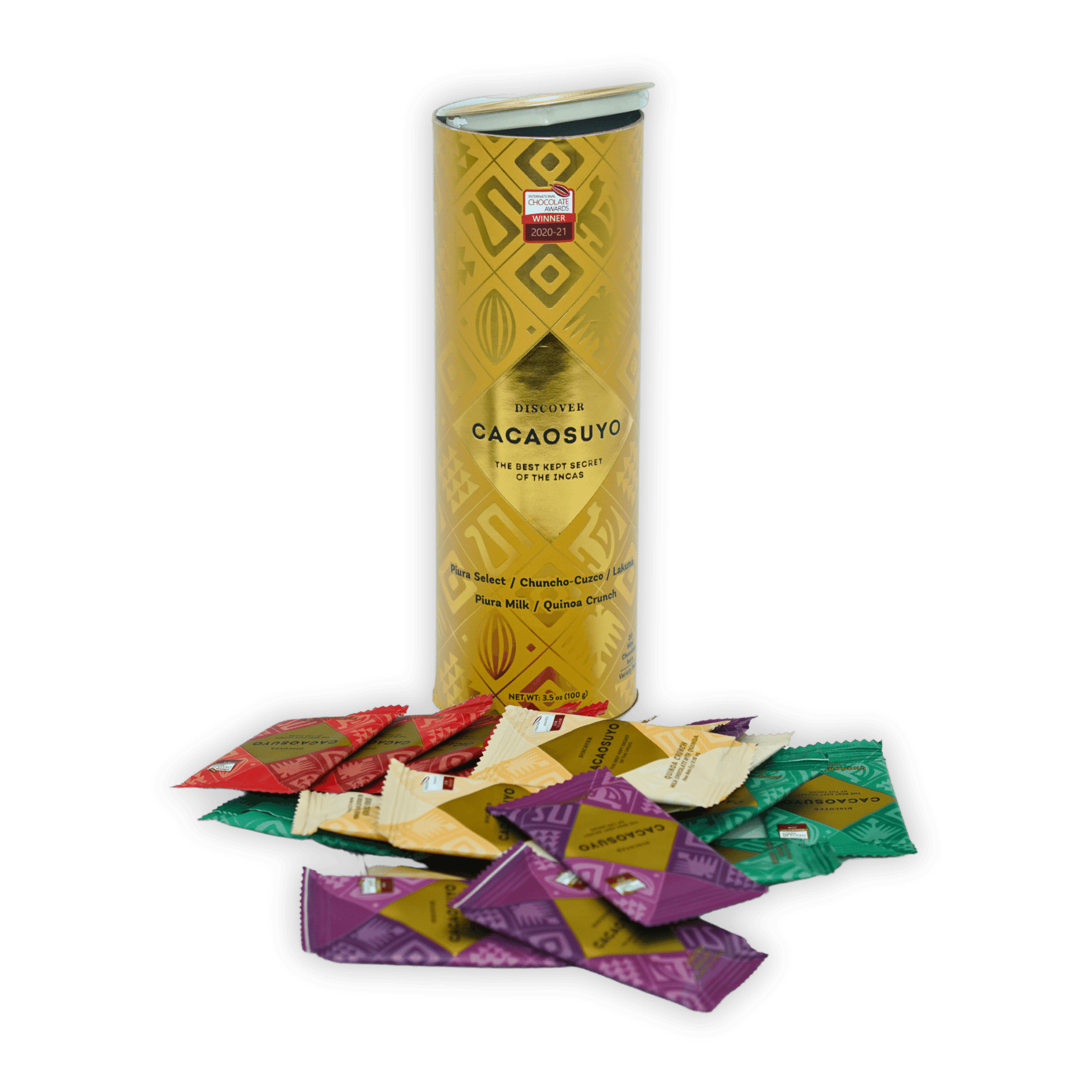 Cacaosuyo Assorted Napolitans Tube with 20 colorful pieces