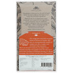 Back of Chocolarder candied orange peel brown butter milk chocolate 60% wrapper